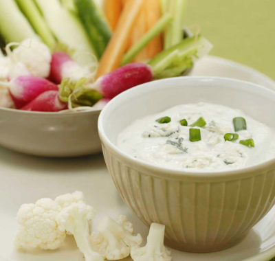 Dip de légumes Bio et sauce au Bleu d’Auvergne