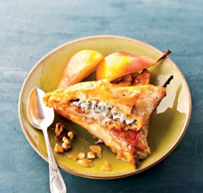 Pastilla met Bleu d’Auvergne, peren en honing