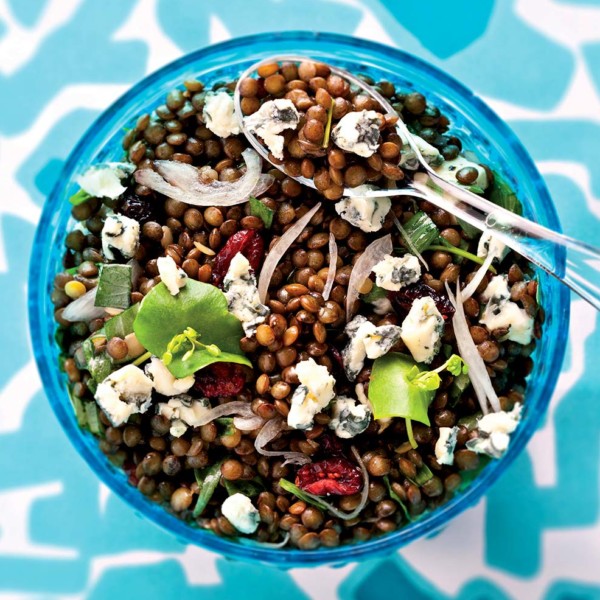 Lentils and Bleu d’Auvergne salad