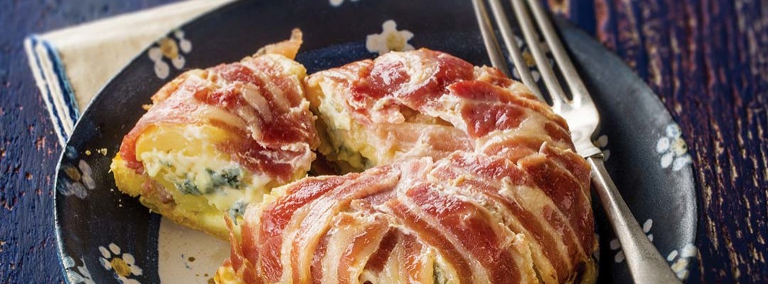 Tatin de pommes de terre au Bleu d’Auvergne