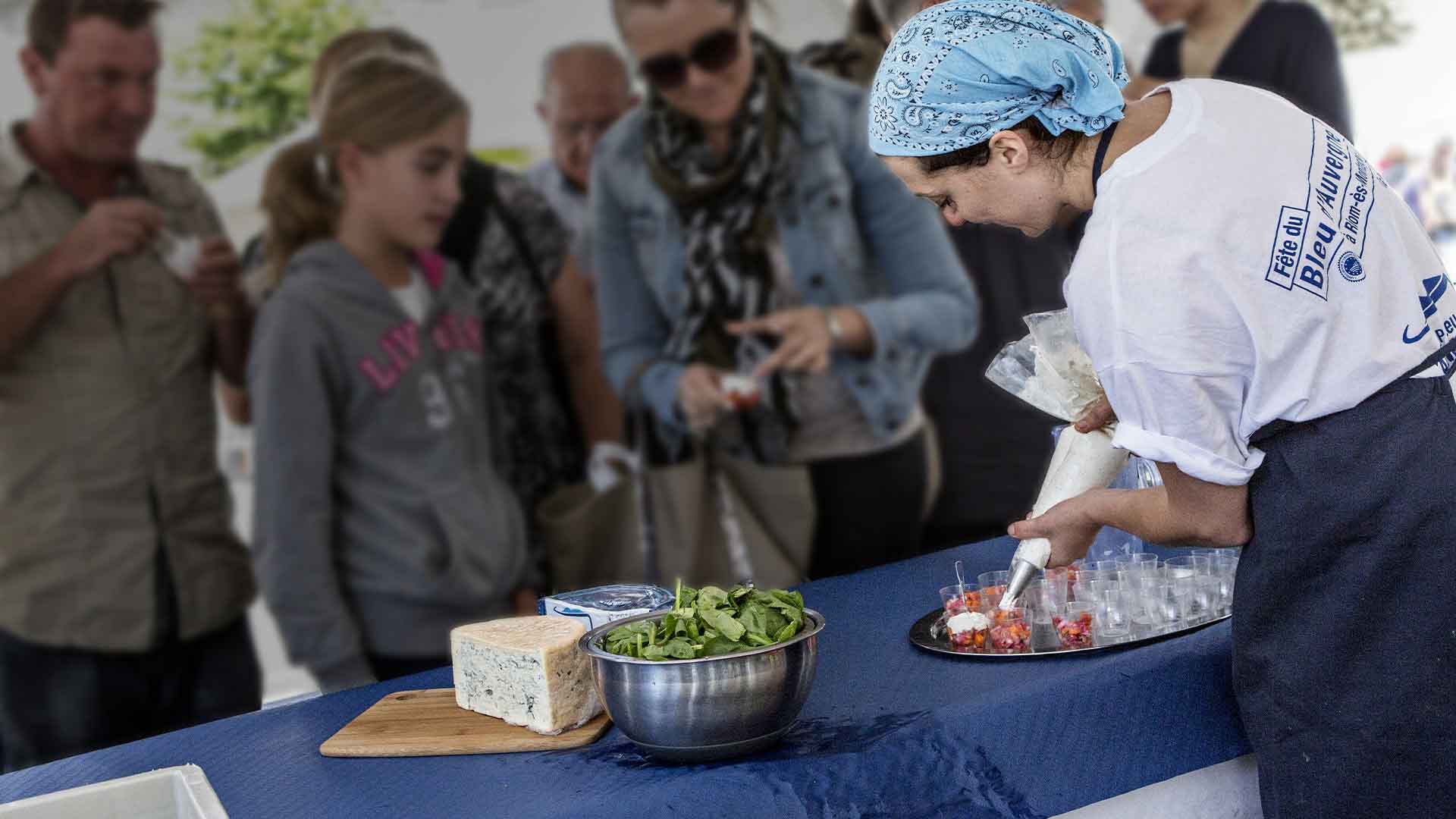 Démonstration de recettes à la Fete du Bleu d'Auvergne