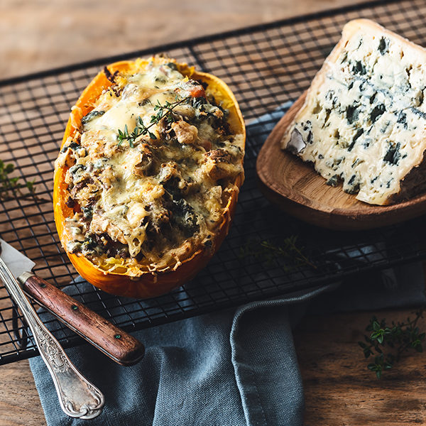 Gratin van spaghettipompoen met AOP Bleu d’Auvergne